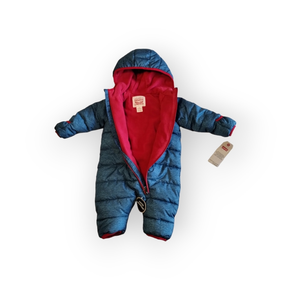 Levi's One piece Snowsuit Baby Boy 6 Months Blue/Red...NWT - Picture 4 of 5